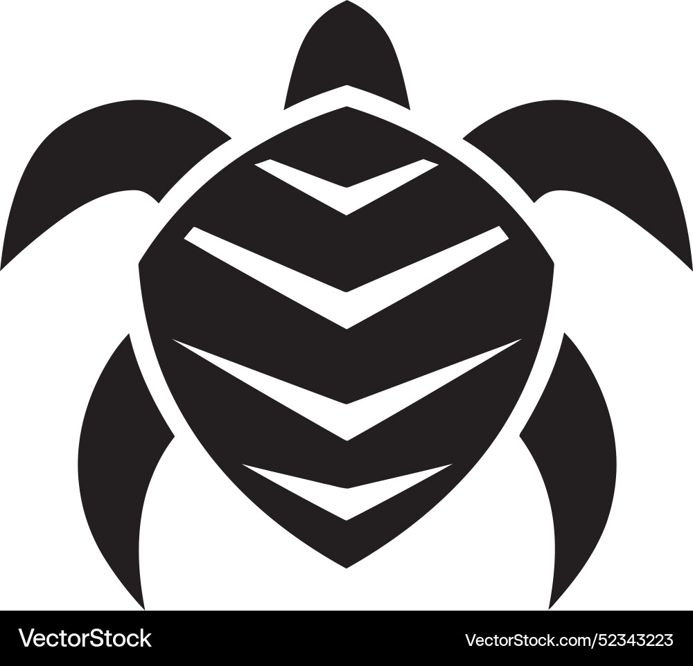 Dynamic depth black turtle artworkelegant Dynamic depth black turtle artworkelegant Vector Image