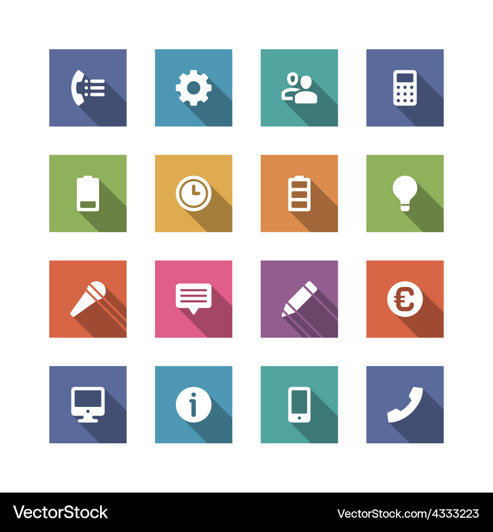 Flat icons set for design web sites and mobile vector image
