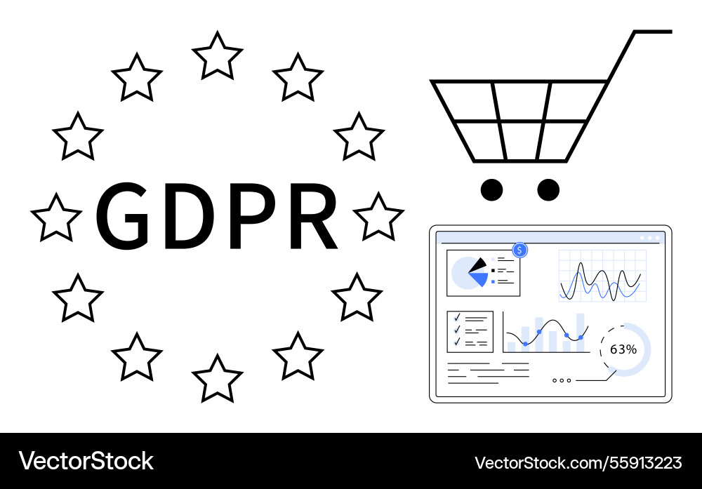 Gdpr compliance in e-commerce with data analytics Gdpr compliance in e-commerce with data analytics Vector Image