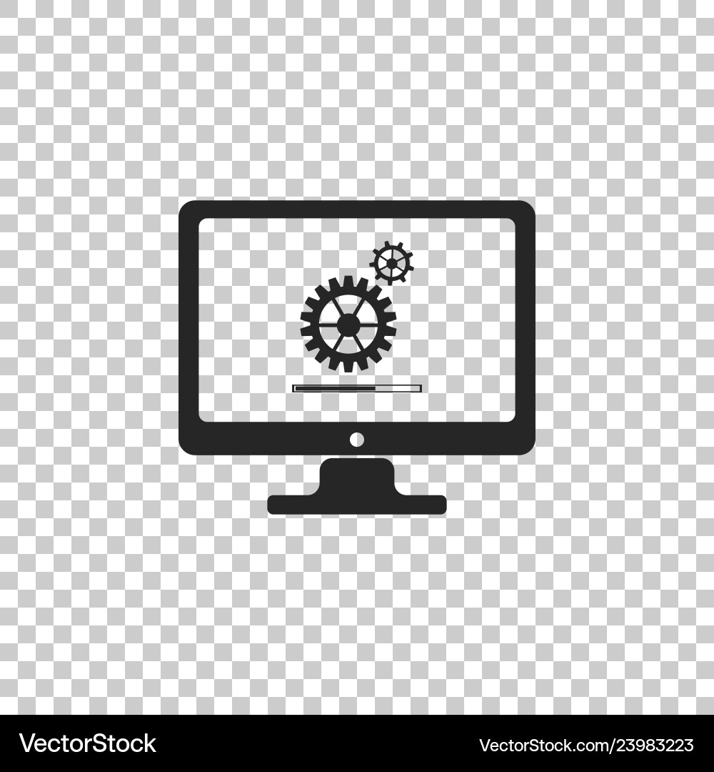 Monitor update process with gearbox progress Vector Image