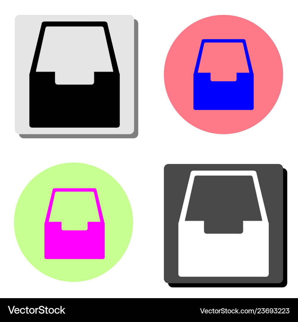 Office Box Flat Icon Vector Image