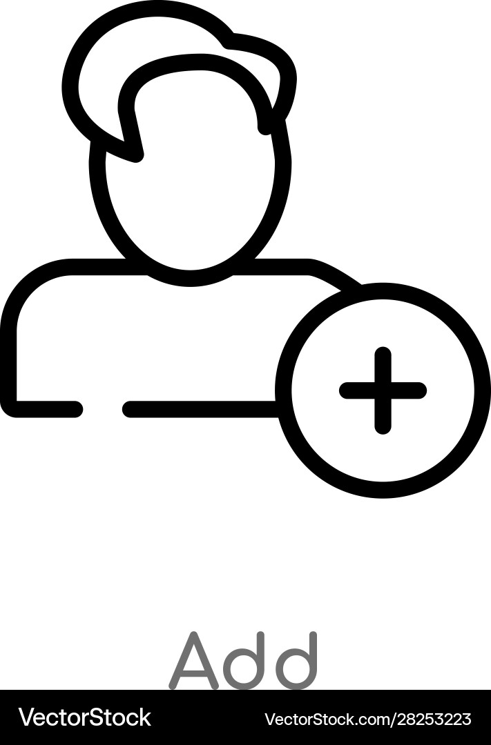 Outline add icon isolated black simple line vector image