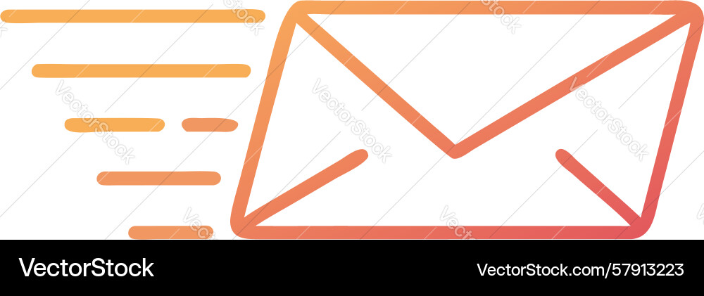Red envelope with dynamic speed lines icon design Vector Image