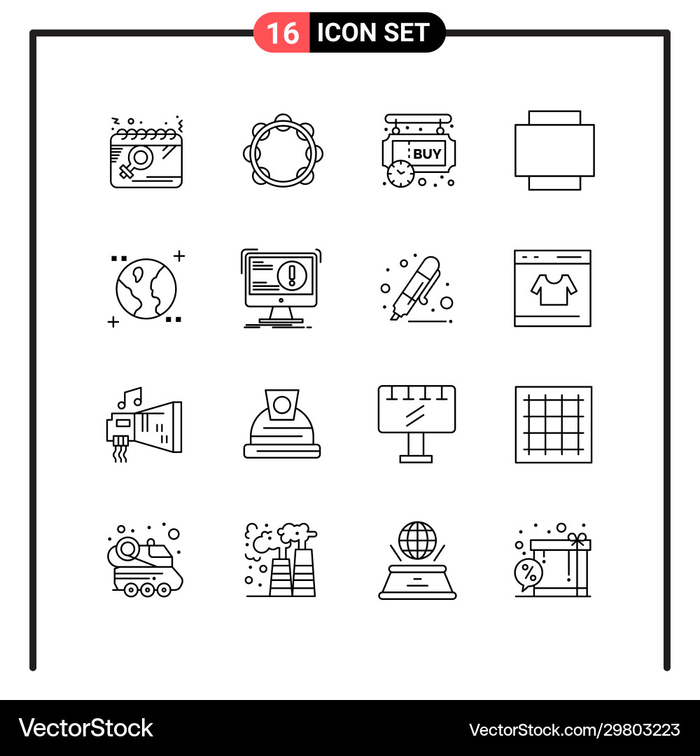Set 16 line style icons for web and mobile Set 16 line style icons for web and mobile Vector Image