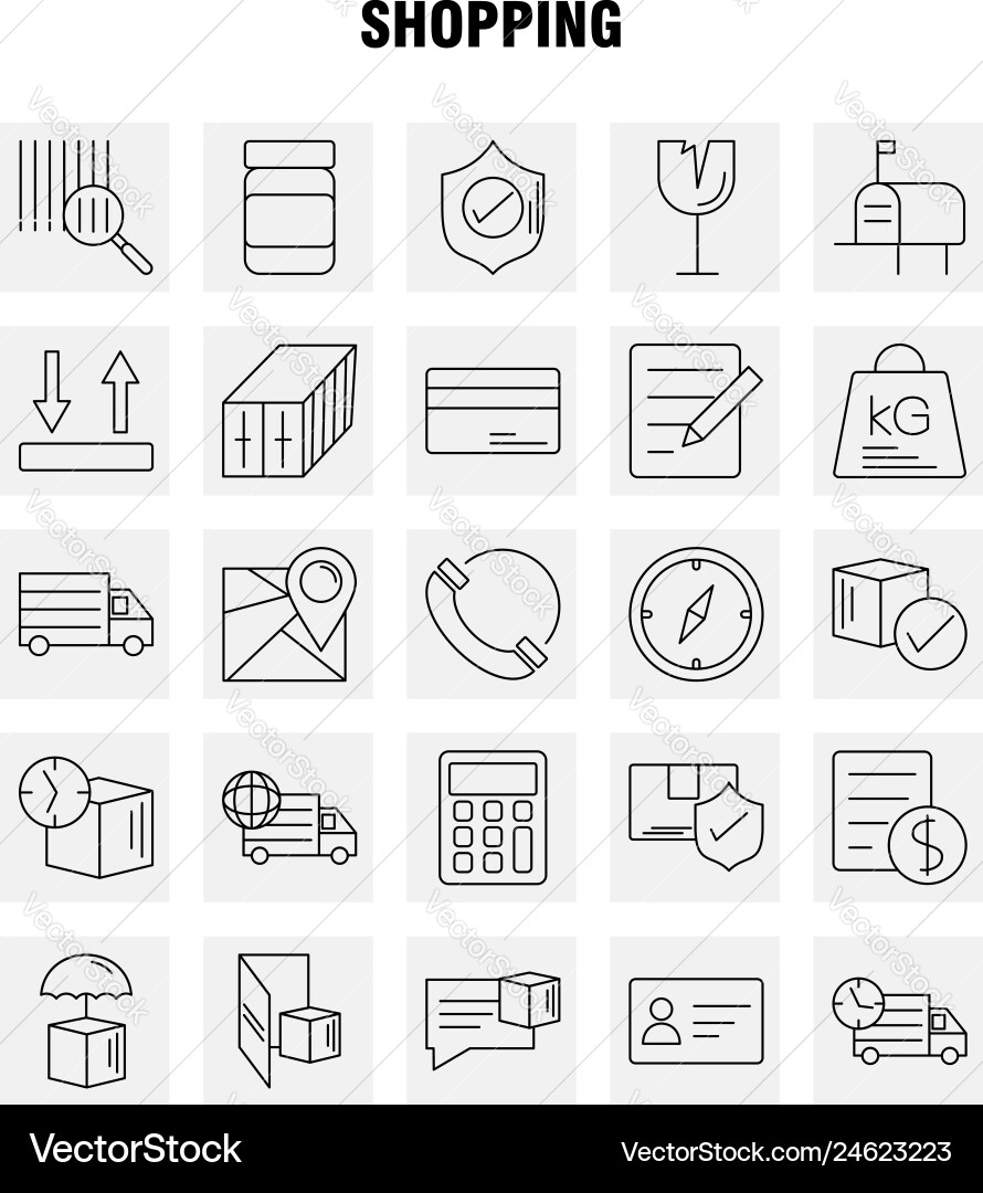 Shopping line icon for web print and mobile uxui Shopping line icon for web print and mobile uxui vector image