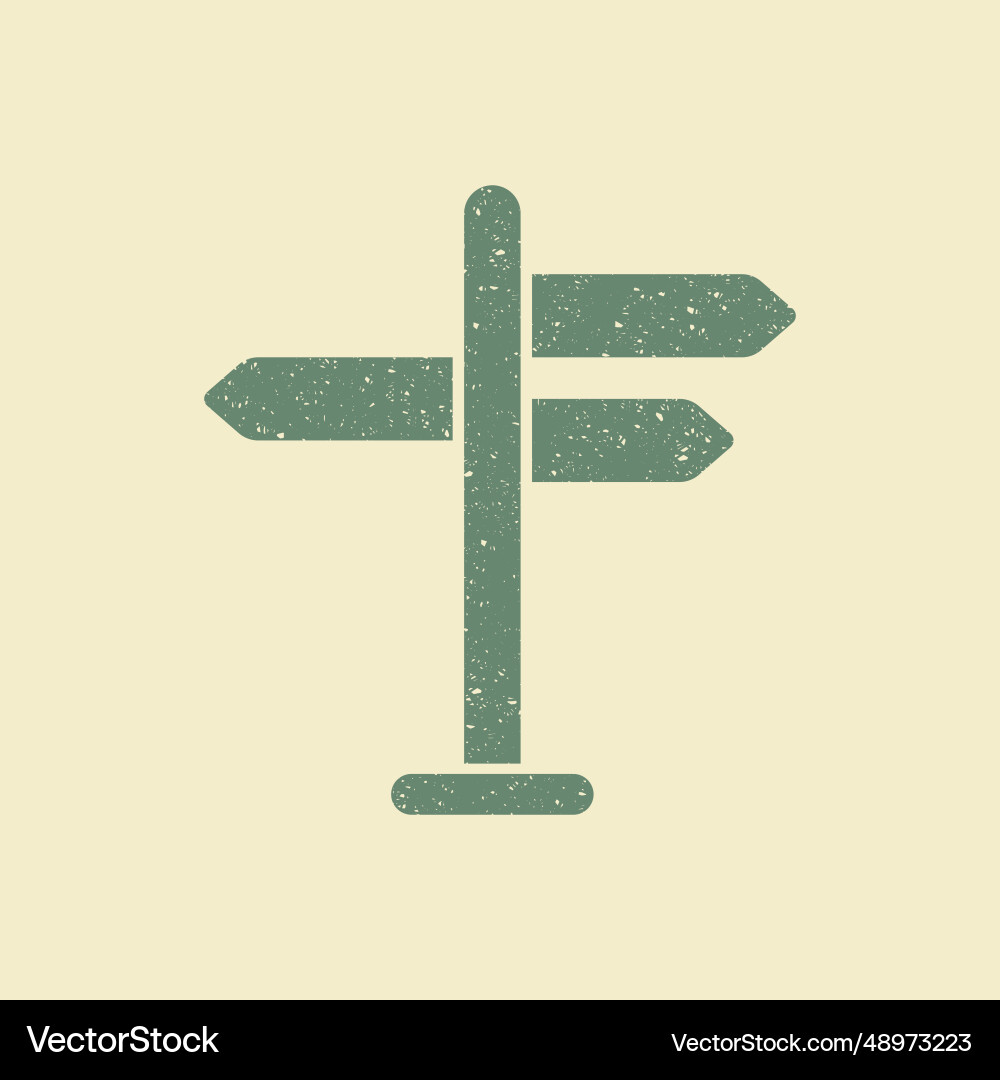 Signpost pointer pictogram flat icon in retro Signpost pointer pictogram flat icon in retro Vector Image