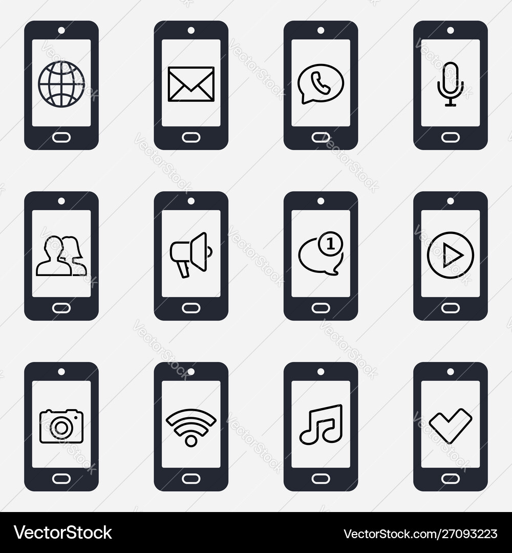 Smartphone Function Icons - App Set vector image