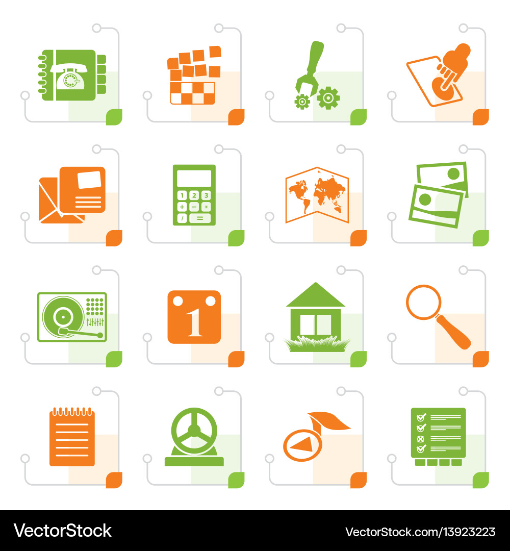 Stylized mobile phone and computer icon Stylized mobile phone and computer icon vector image