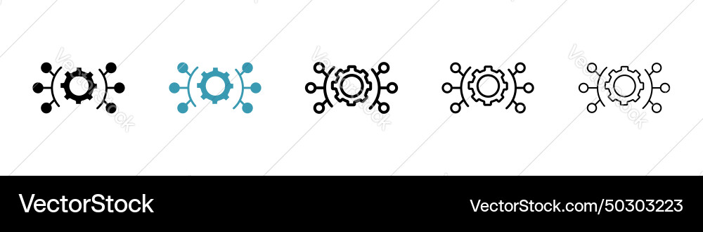 Useful functions icon set cogwheel Vector Image