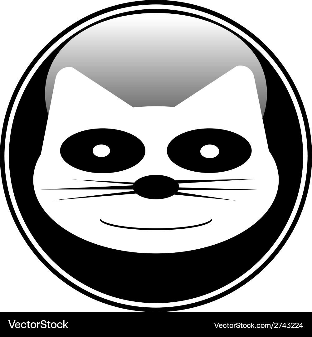 Cat button vector image