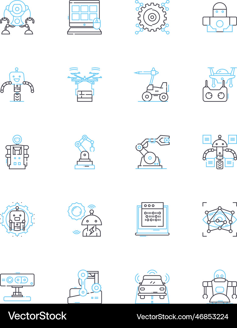 Computer Science lineare Icons setzen Algorithmus Computer Science lineare Icons setzen Algorithmus vektorbild