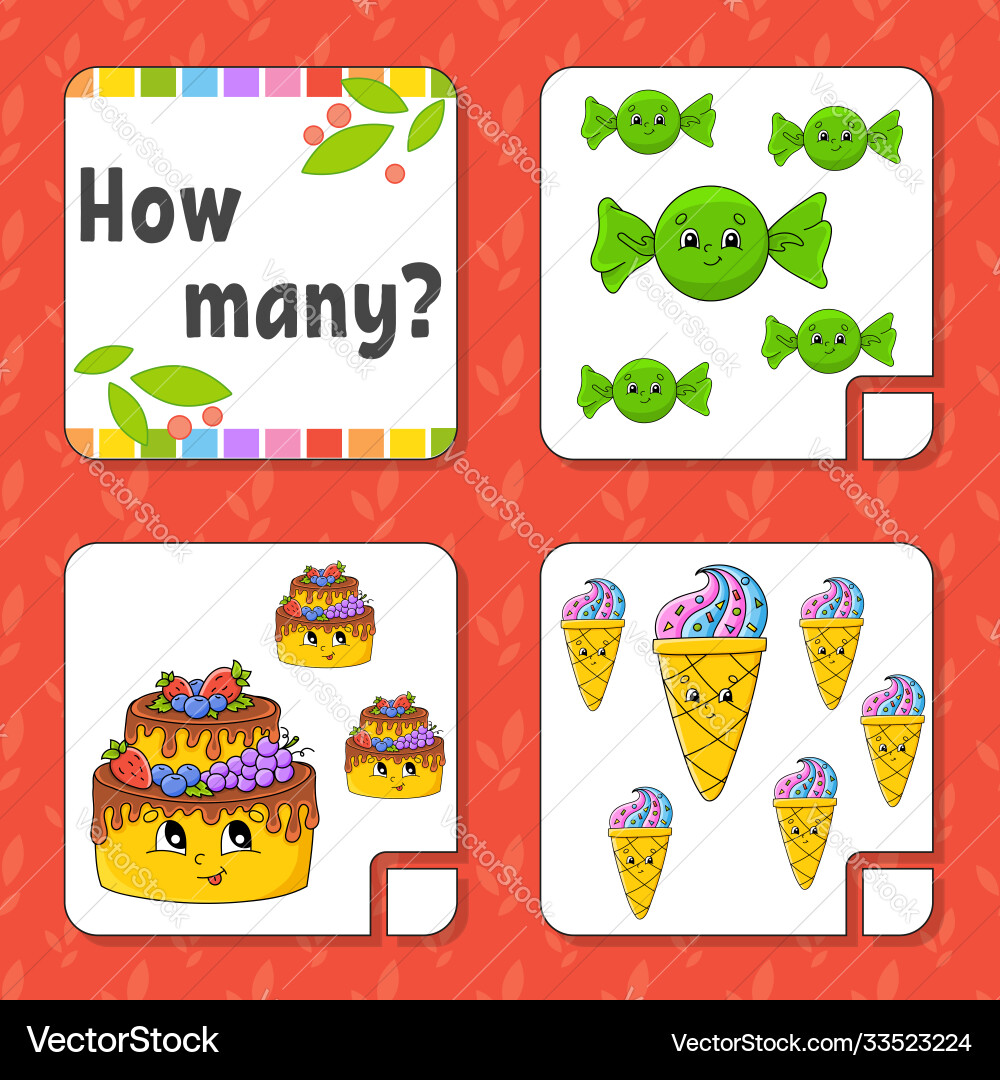 Counting game for children happy characters Counting game for children happy characters vector image