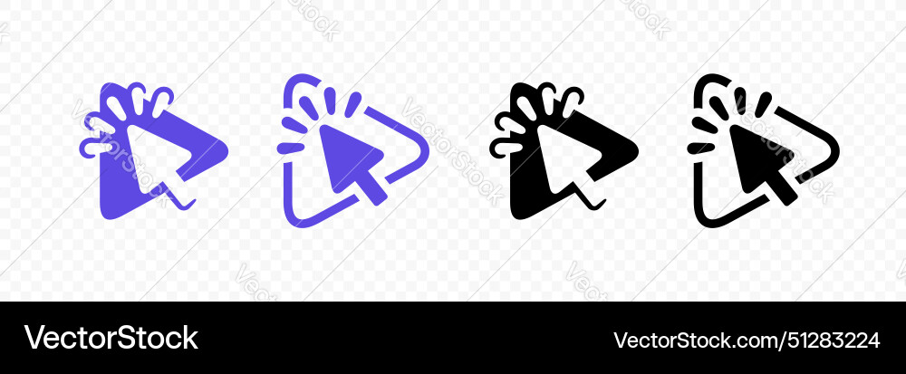 Cursor clicks on play button design Cursor clicks on play button design vector image