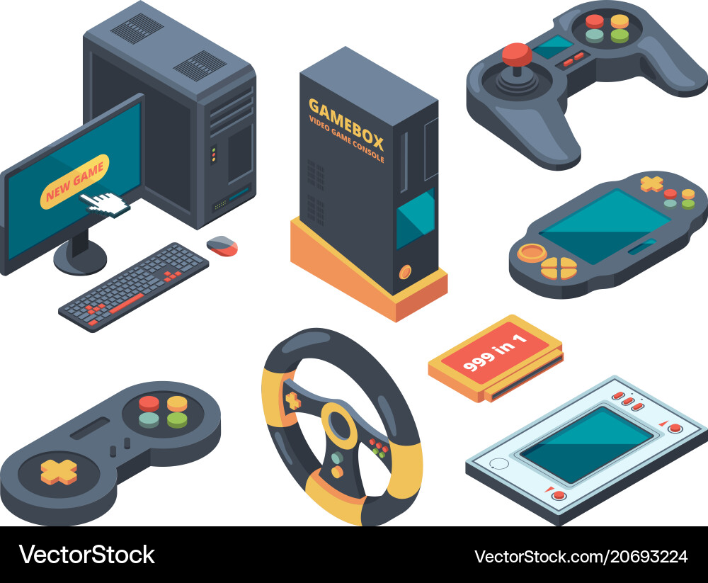 Gaming Controllers & Gadgets vector image
