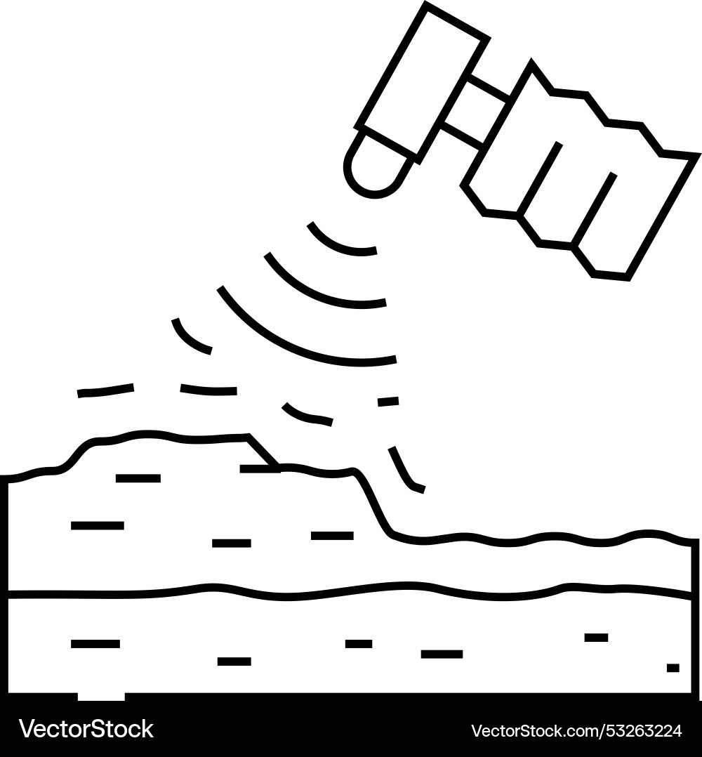 Geotechnical analysis hydrogeologist line icon Vector Image