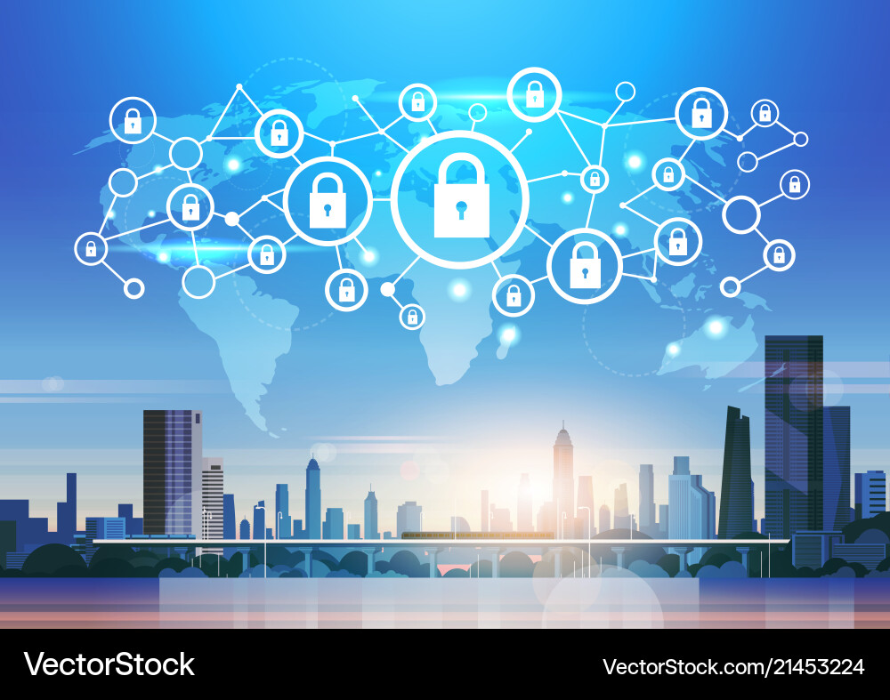 Global Security Network Interface vector image