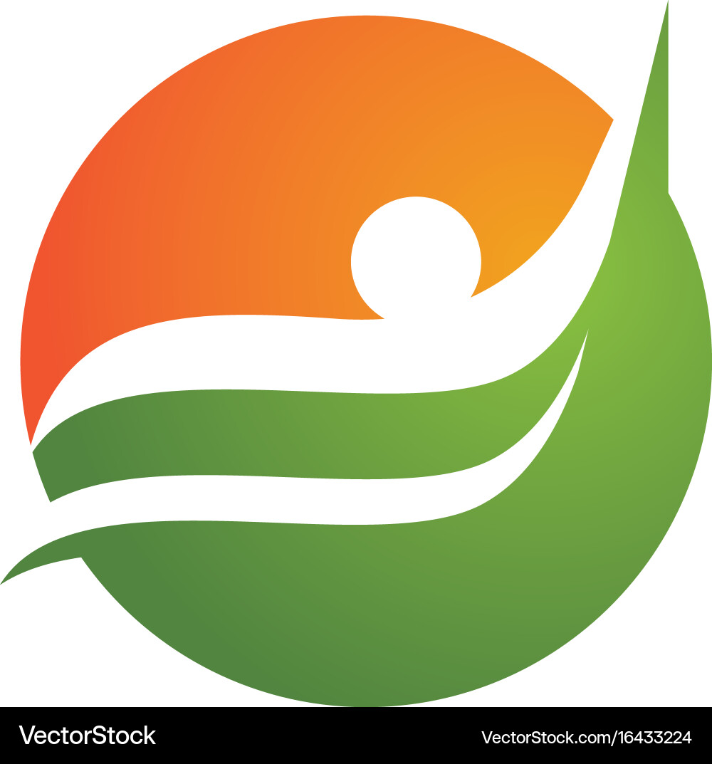 Human character logo sign health care vector image