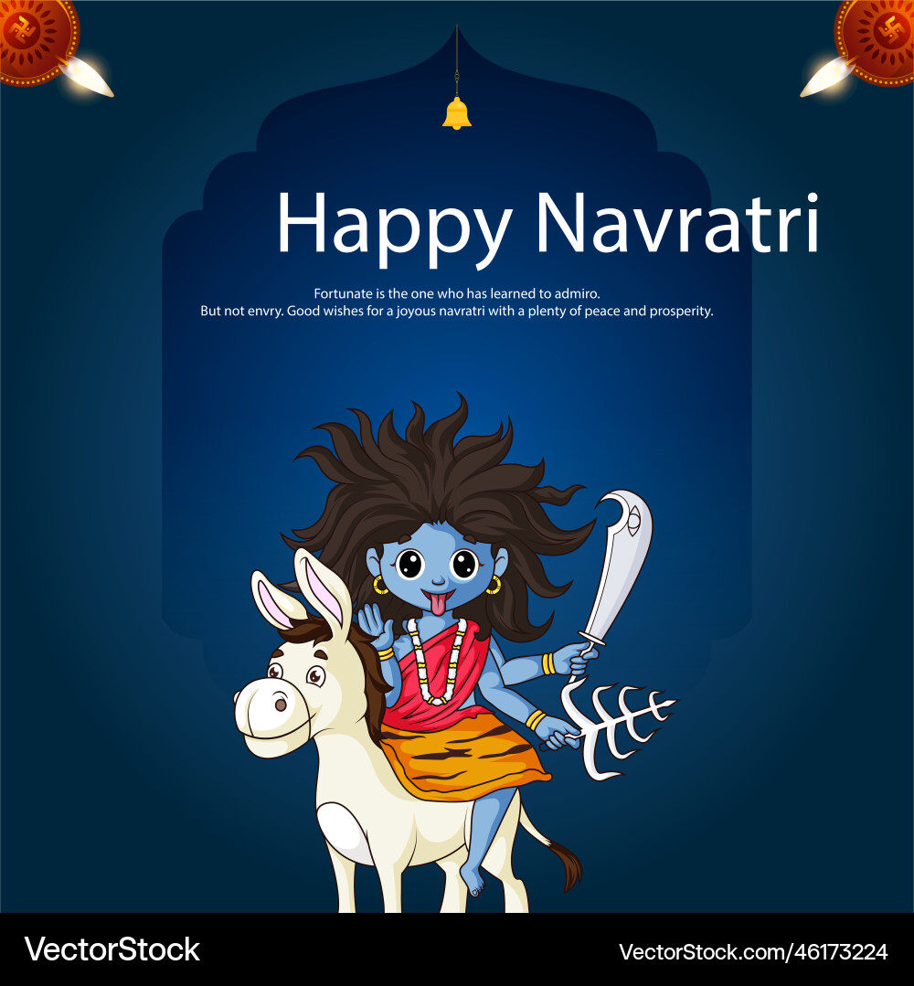 Indian hindu festival happy navratri banner design Indian hindu festival happy navratri banner design vector image