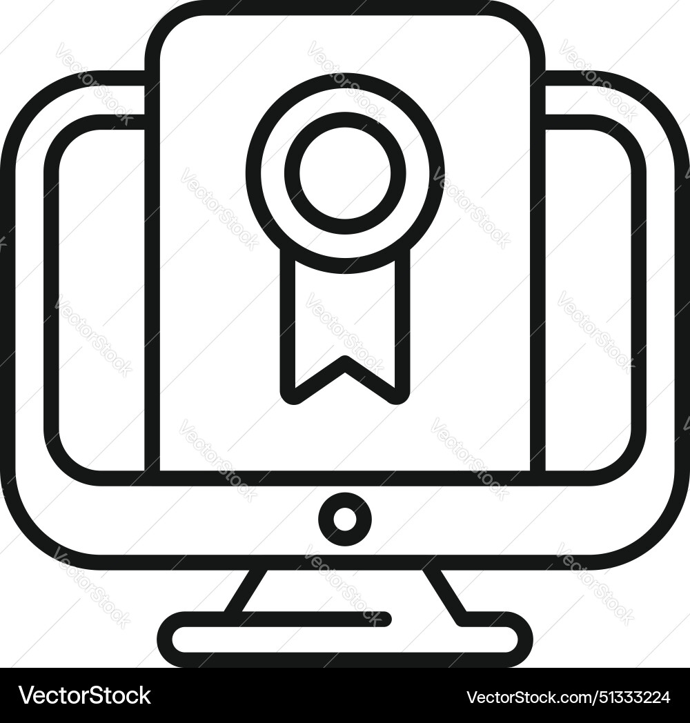 Line art of a computer monitor Line art of a computer monitor vector image