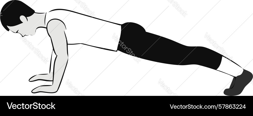 Mann tun modifiziert Push-up Design generative ai Vektorbild