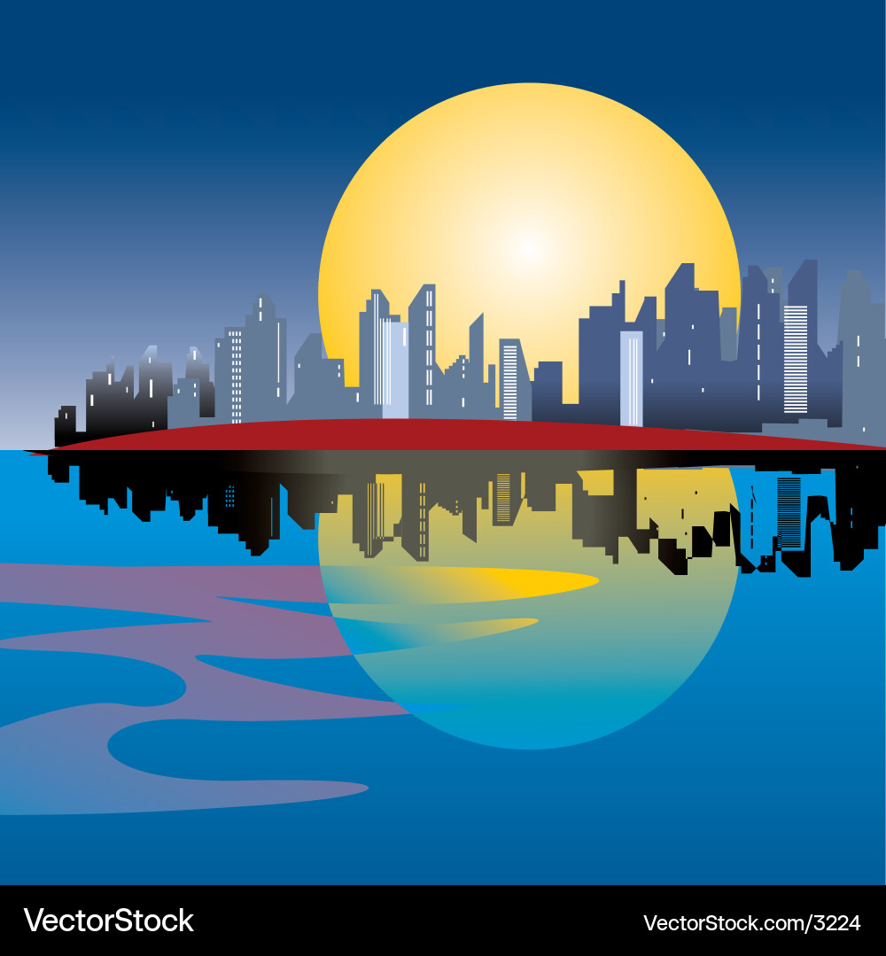 Modern Cityscape Reflection vector image