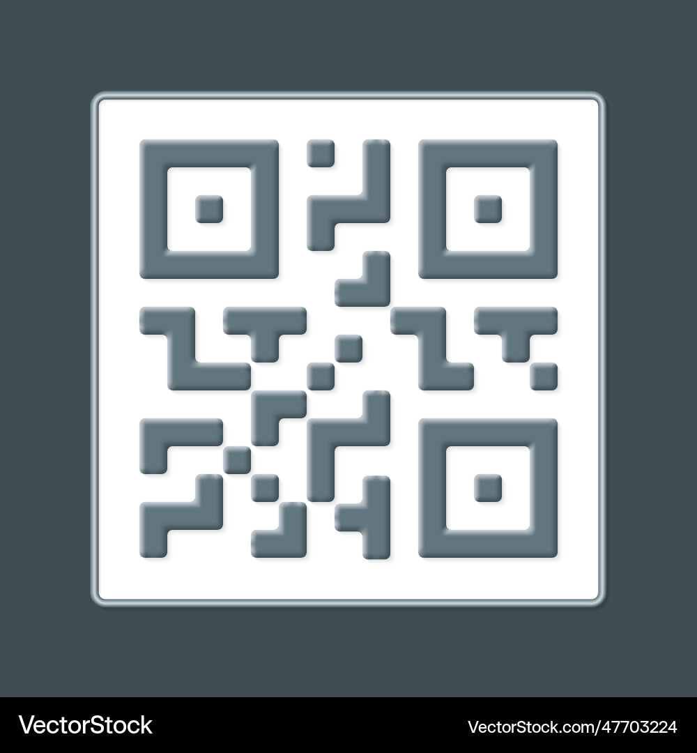Qr code 3d icon qrcode for scan security concept Vector Image