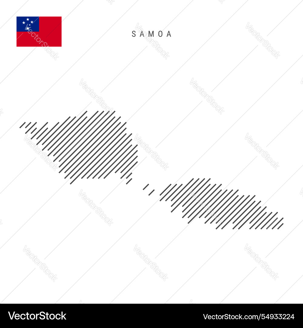 Samoa map from pattern of black slanted parallel Vector Image
