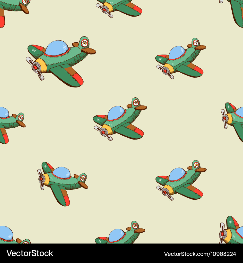 Seamless pattern with colored plane vector image