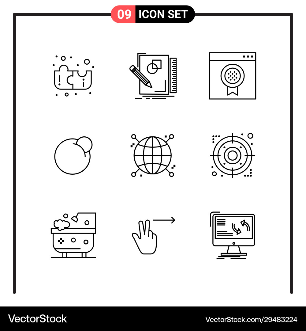 Set 9 line style icons for web and mobile Set 9 line style icons for web and mobile Vector Image