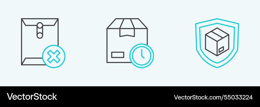 Set line delivery security with shield delete vector image