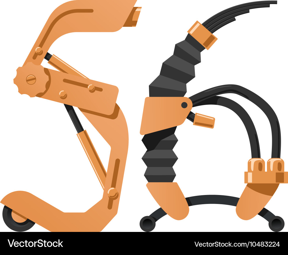Steampunk Mechanical Number Font Vector Image