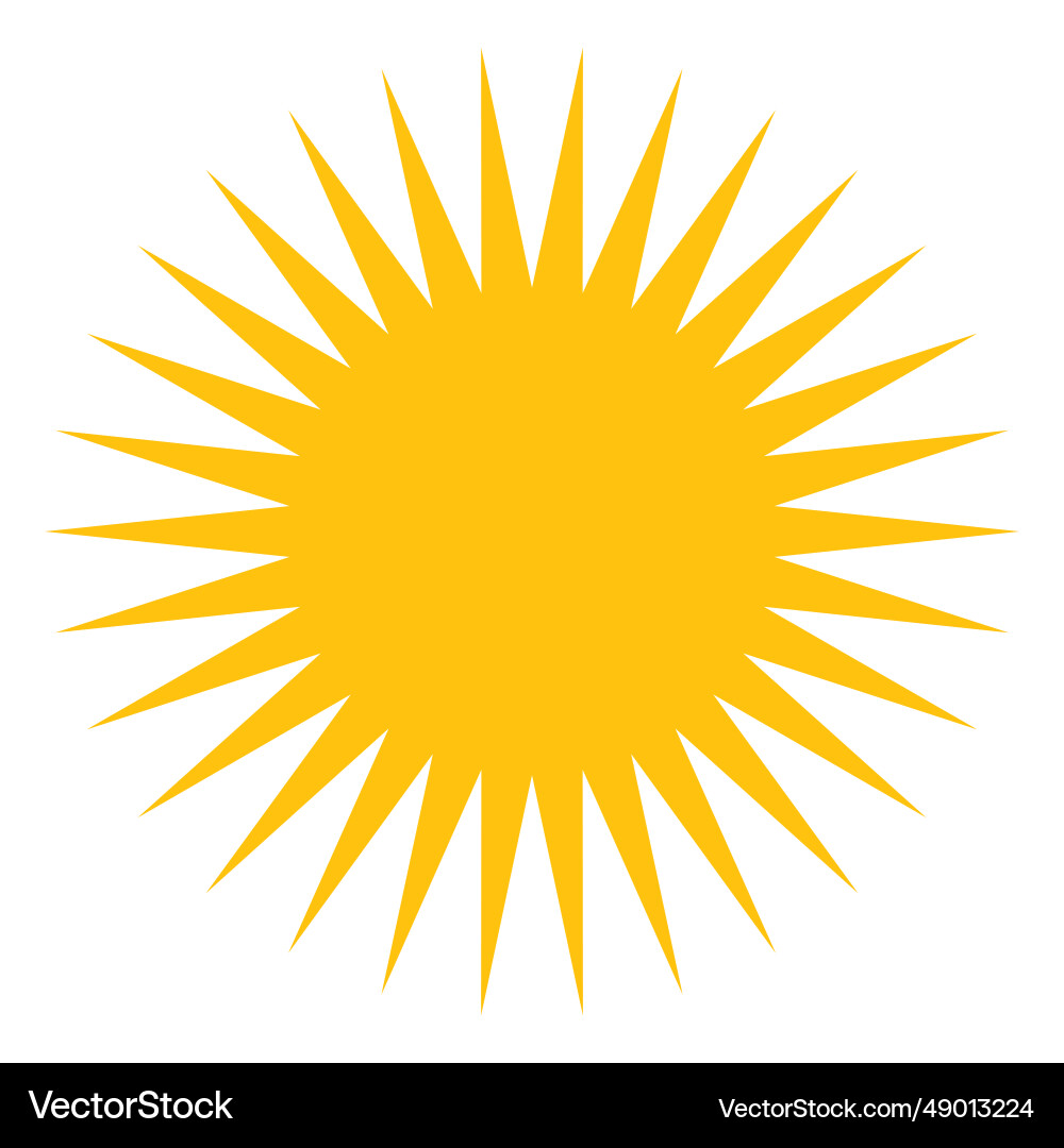 Sun medium sharp beams icon Royalty Free Vector Image