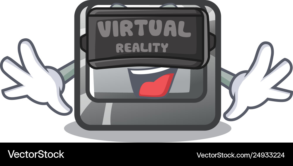 Virtual reality button j on a computer character vector image