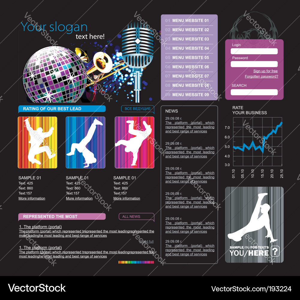 Web site template Vector Image