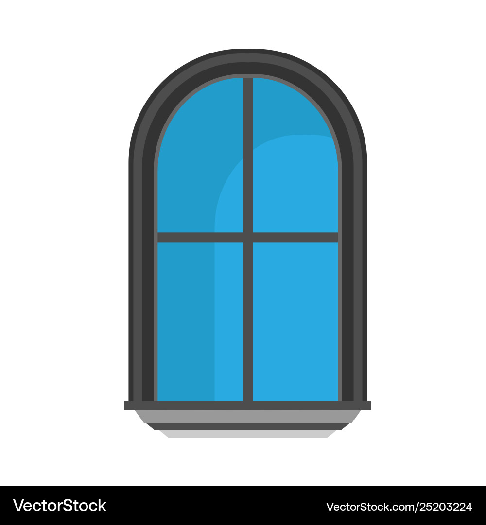 Window glass front view architecture concept Window glass front view architecture concept vector image