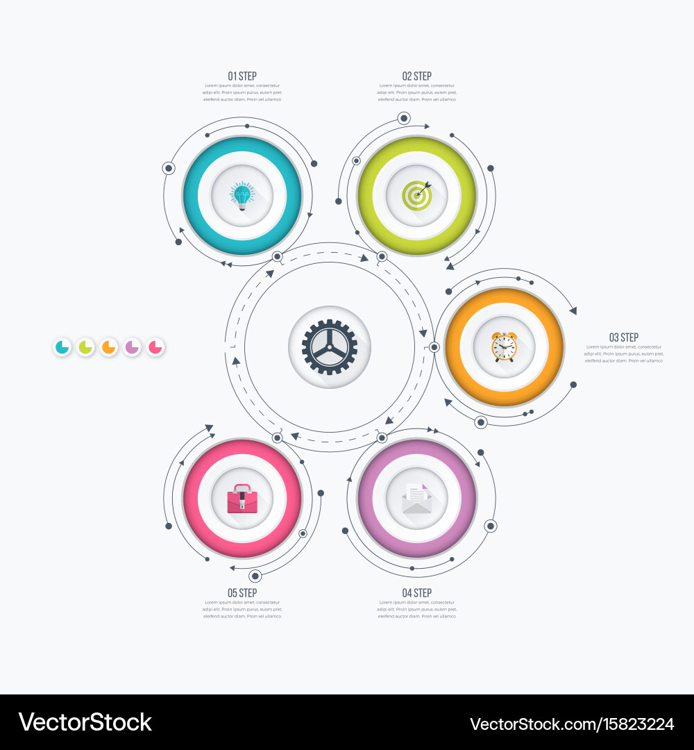 Workflow Diagram Template with Circles vector image