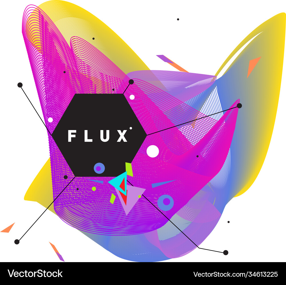 3d colorful wave background dynamic flux effect vector image