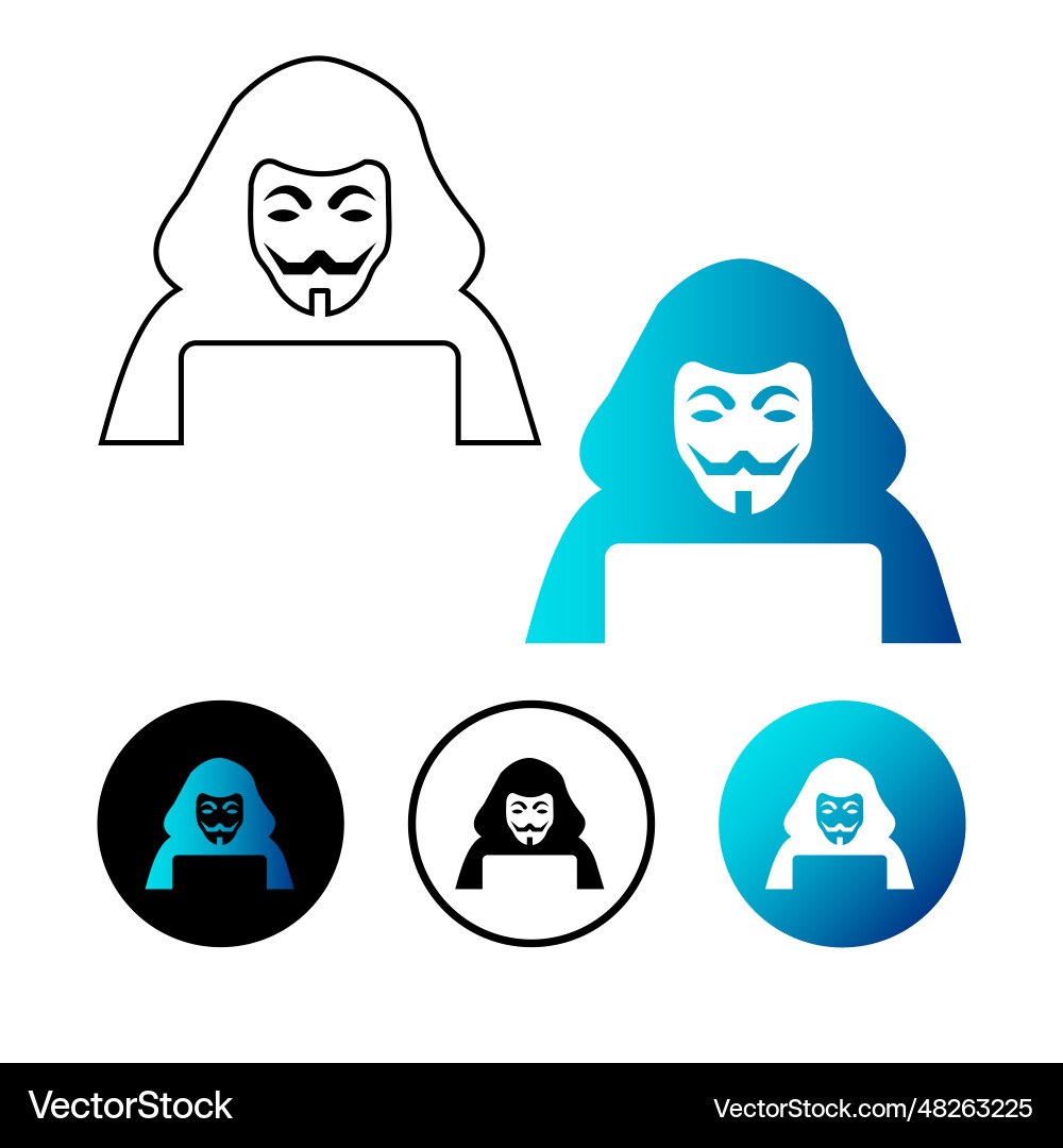 Abstract crime hacker icon vector image
