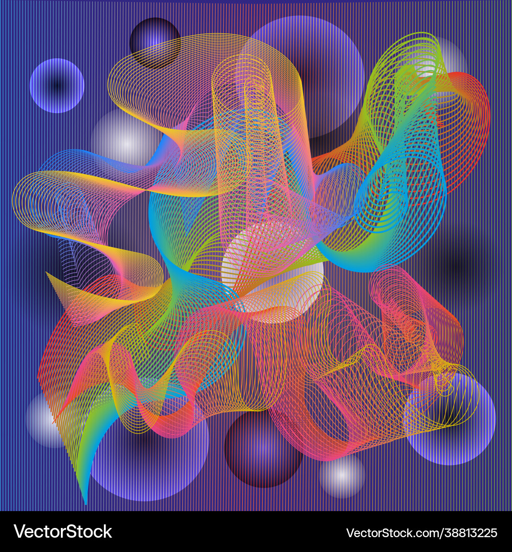 Abstract painting consisting intersecting lines vector image