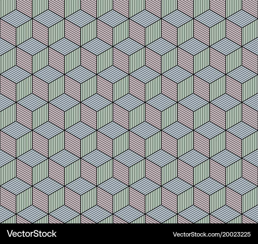 Abstract seamless surround pattern of cubes Vector Image