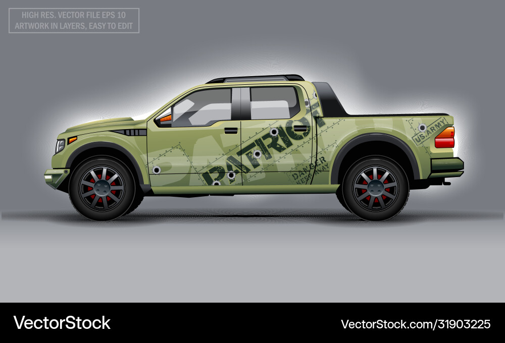 Bearbeitbare Vorlage für die Verpackung suv mit Patriot Thema Bearbeitbare Vorlage für die Verpackung suv mit Patriot Thema vektorbild