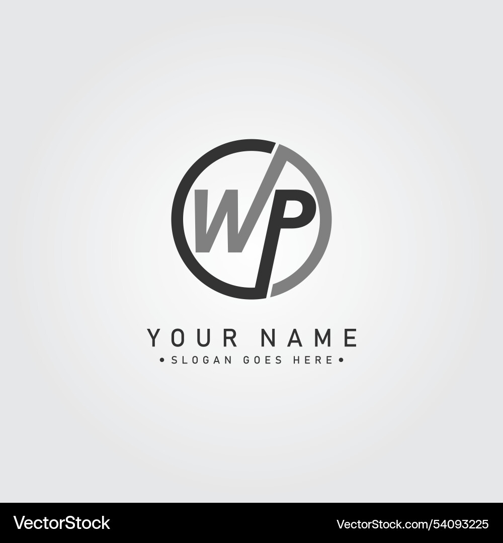 Creative monogram for initial letter wp logo Vector Image