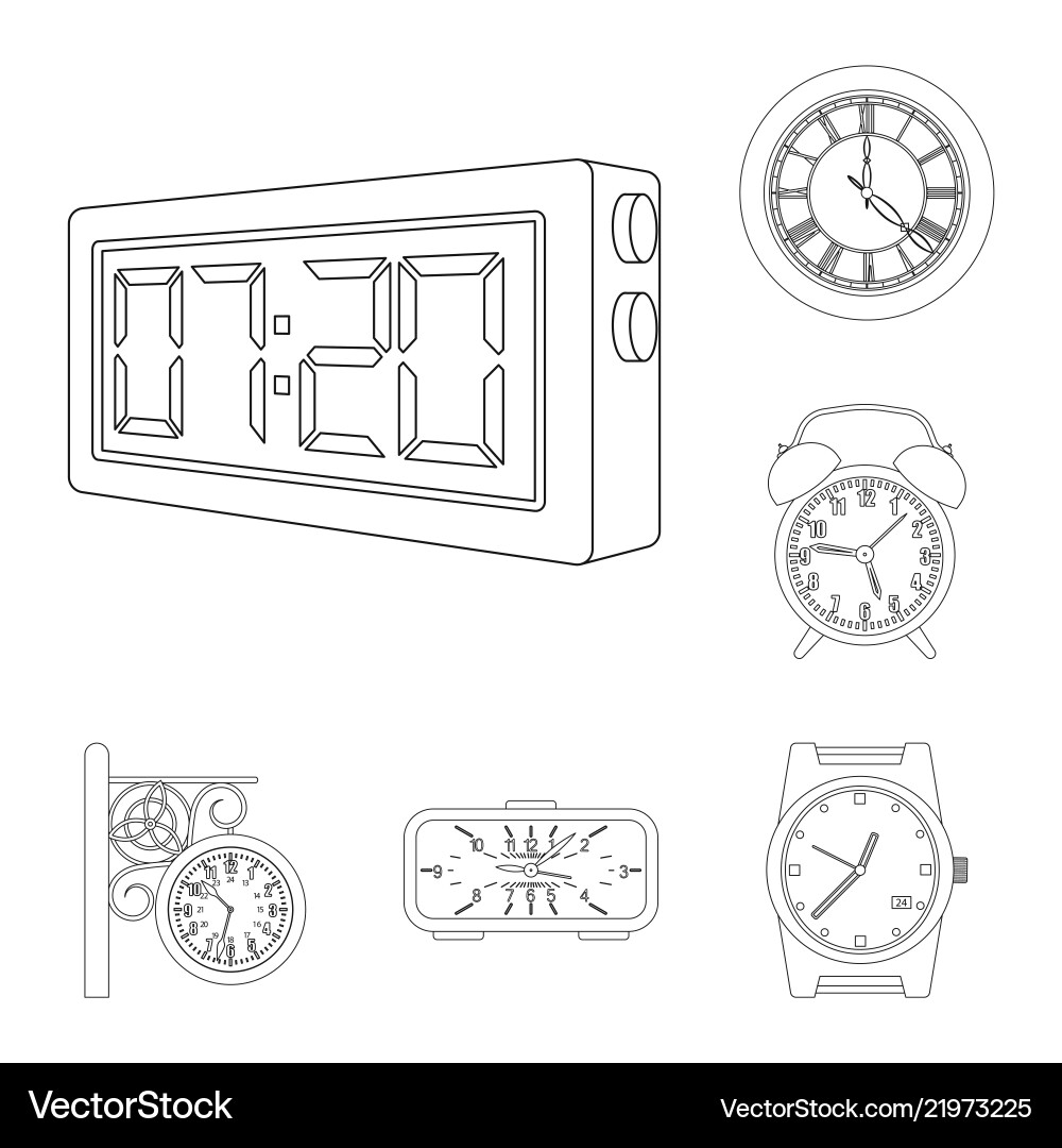 Design of clock and time symbol collection Design of clock and time symbol collection Vector Image