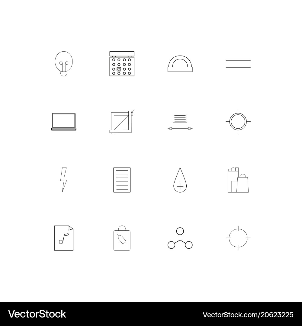 Education and science simple linear icons set vector image