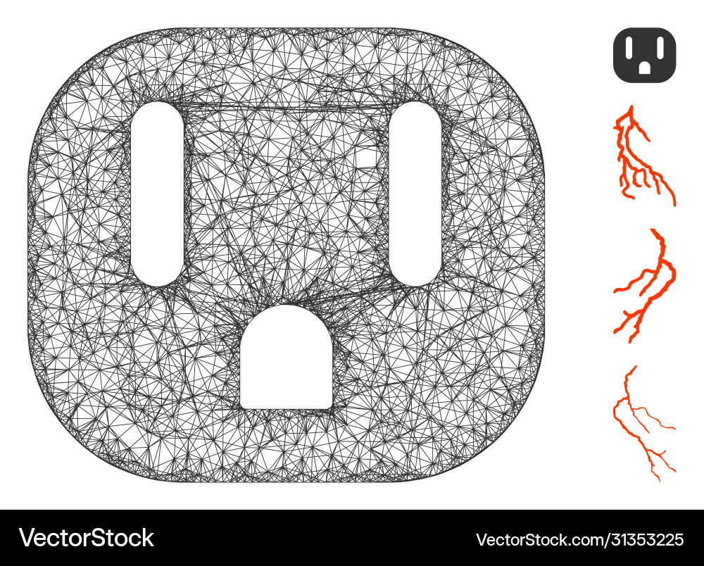 Electric socket web mesh Electric socket web mesh Vector Image