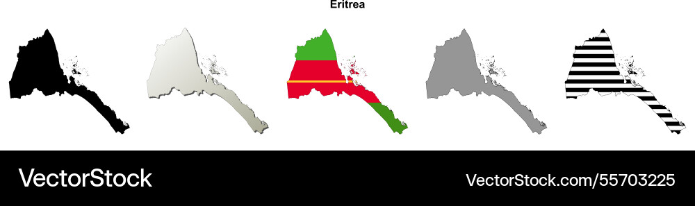 Eritrea outline map Eritrea outline map vector image