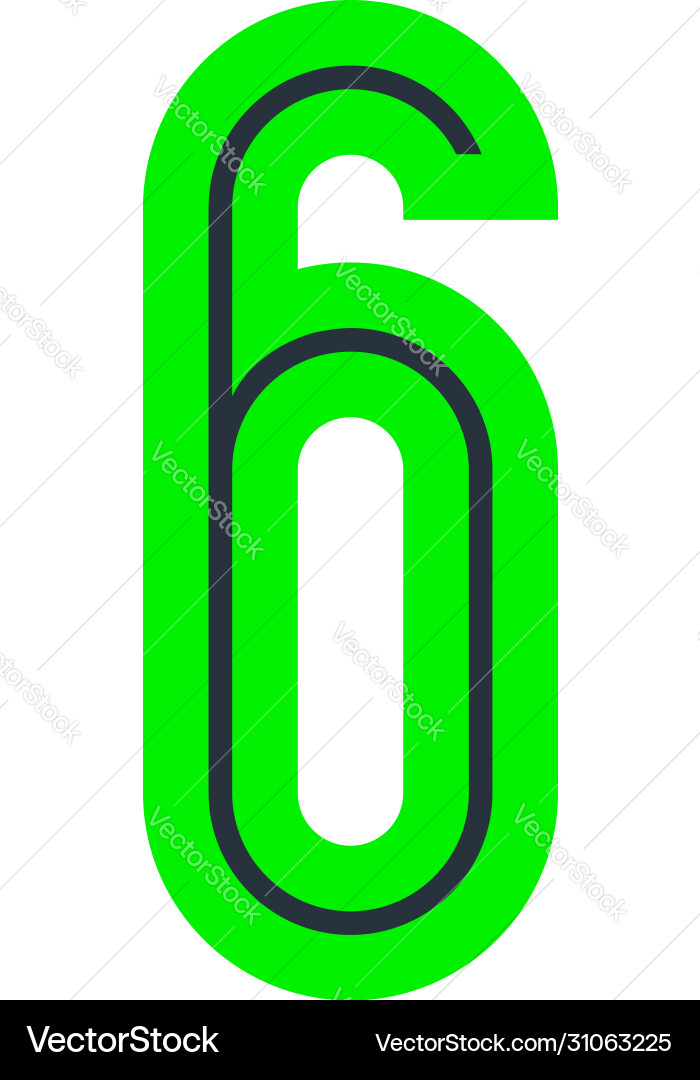 Font for your design number six in simple style Font for your design number six in simple style vector image