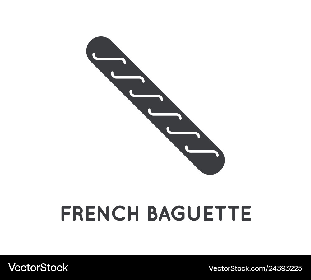 French bread baguette glyph element or icon French bread baguette glyph element or icon vector image