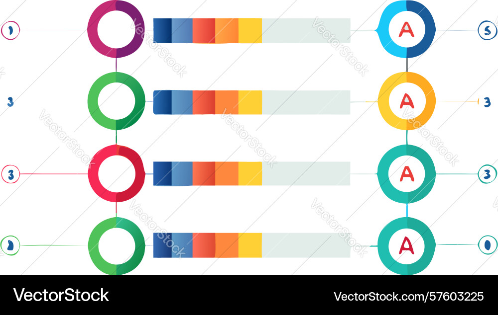 Horizontal bar chart infographic data comparison vector image