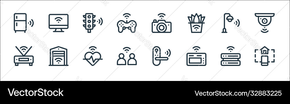 Internet things line icons linear set quality Internet things line icons linear set quality vector image